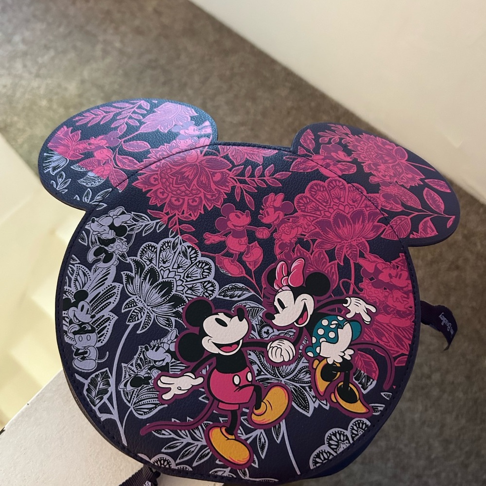 Vera Bradley Mickey and Minnie Floral Cosmetic Case - Pink and Purple